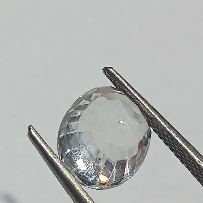 Authentic White Zircon Transparent Stone & Lab Certified 8.58 Carat