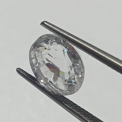 Authentic White Zircon Transparent Stone & Lab Certified 6.83 Carat