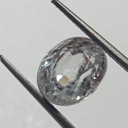 White Zircon Transparent Stone & Lab Certified 7.32 Carat