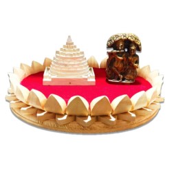 Shriparni Wooden Lotus Singhaasan (Throne) 12 Inch - Made Of ShriParni Wood