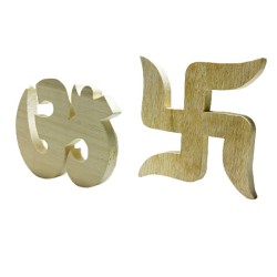 Shriparni Wooden ॐ (Om) / 卐  Swastik (Swastika) Combo