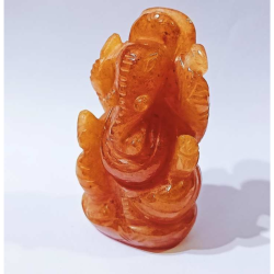 Orange Aventurine (Sindoori) Ganesh Ji Idol 85 Gram Certified