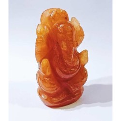 Orange Aventurine (Sindoori) Ganesh Ji Idol 90 Gram Certified